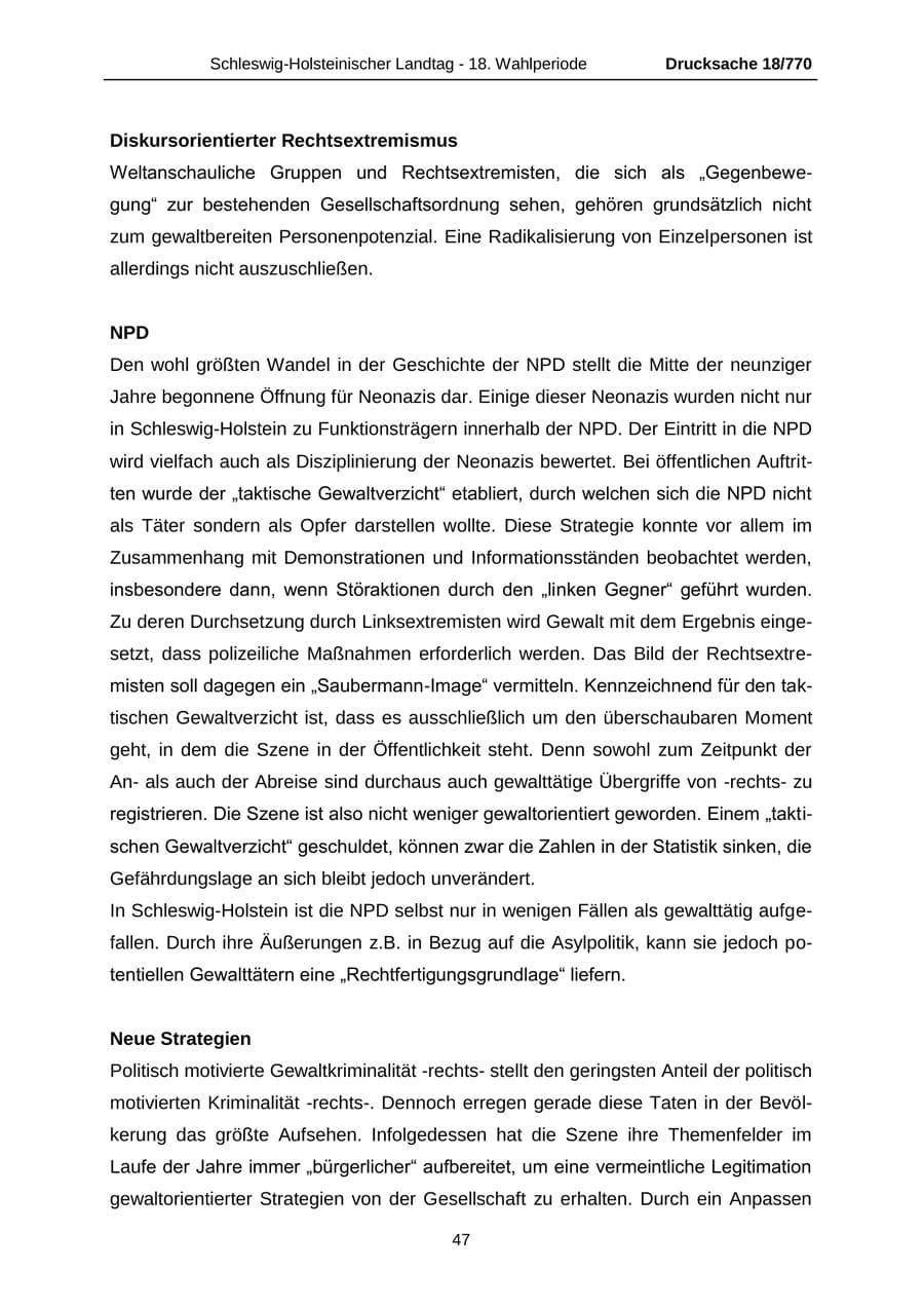 Seite 47 des Verfassungsschutzbericht 2012 Schleswig-Holstein