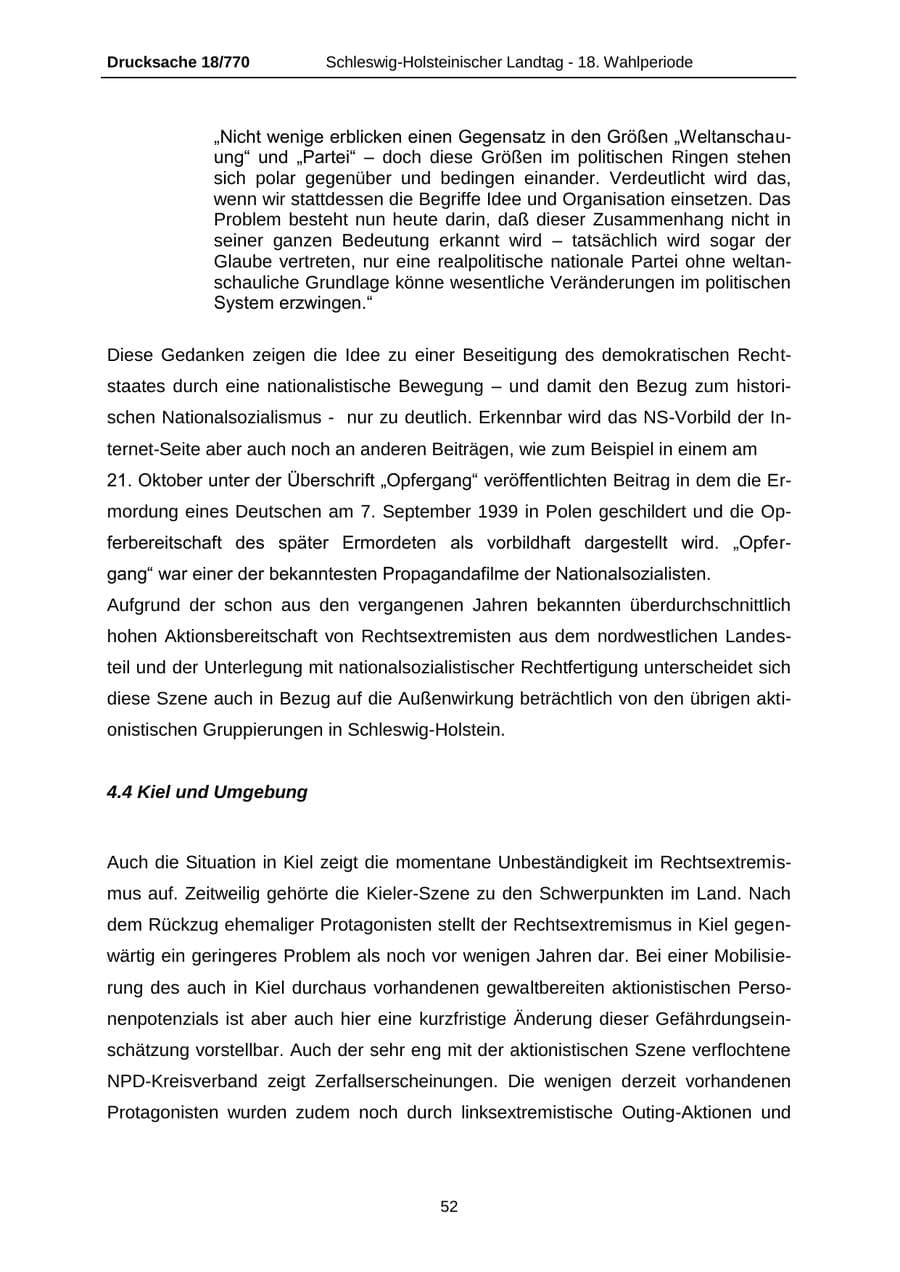 Seite 52 des Verfassungsschutzbericht 2012 Schleswig-Holstein