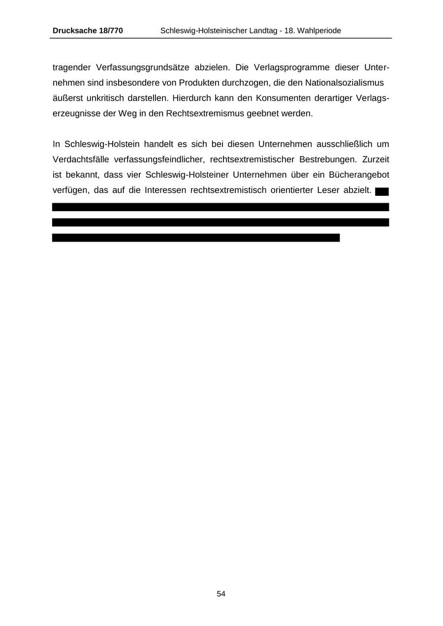 Seite 54 des Verfassungsschutzbericht 2012 Schleswig-Holstein
