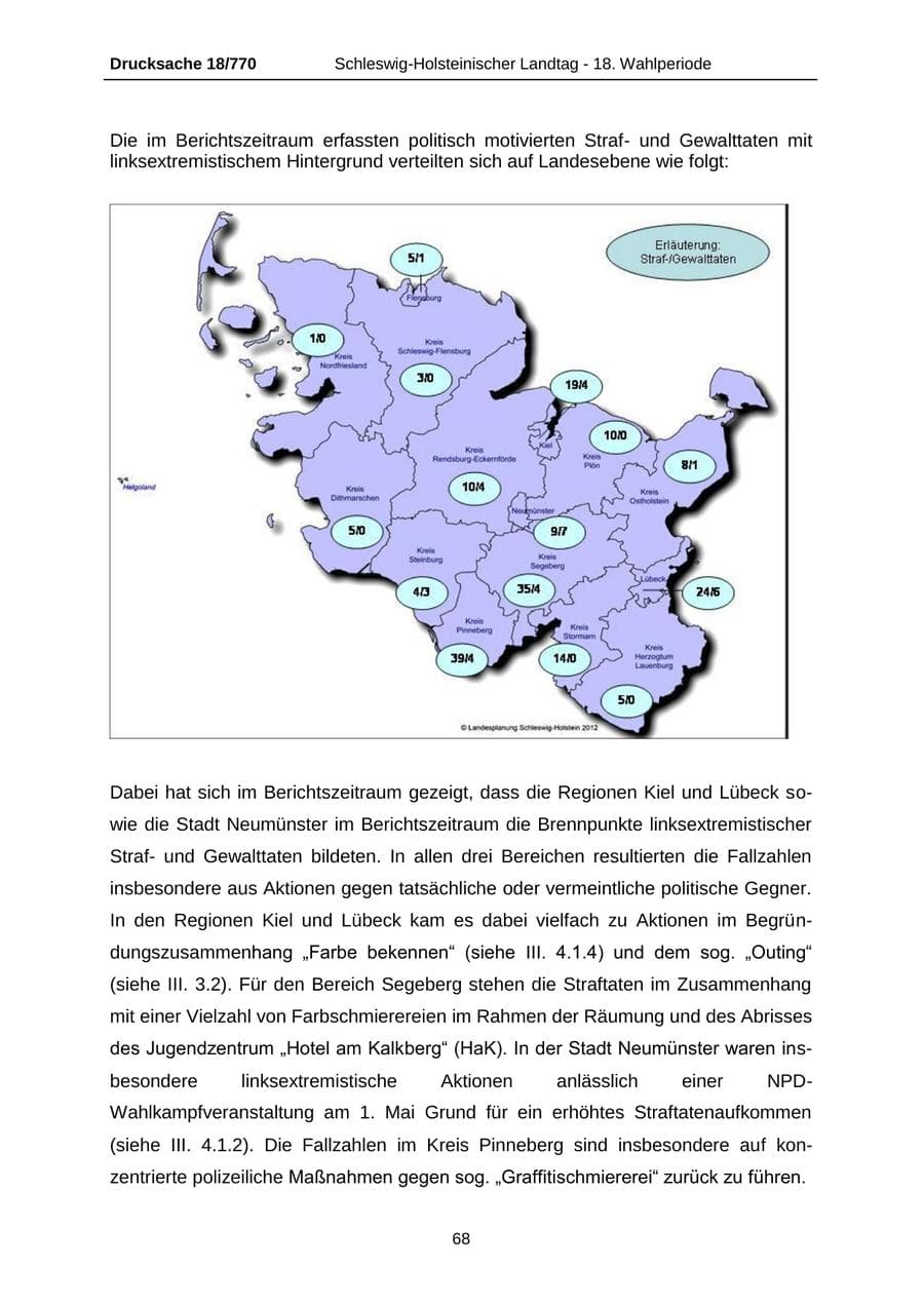 Seite 68 des Verfassungsschutzbericht 2012 Schleswig-Holstein