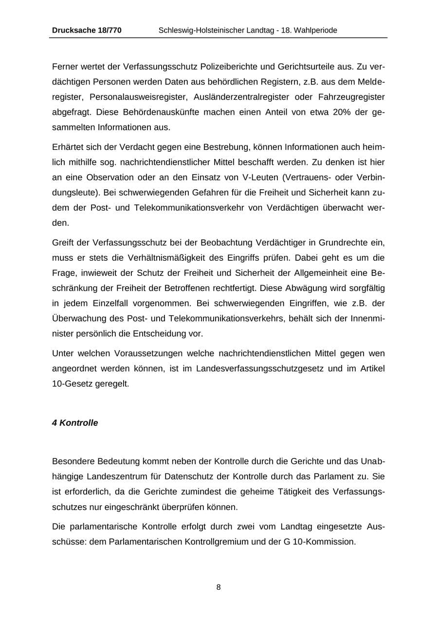 Seite 8 des Verfassungsschutzbericht 2012 Schleswig-Holstein