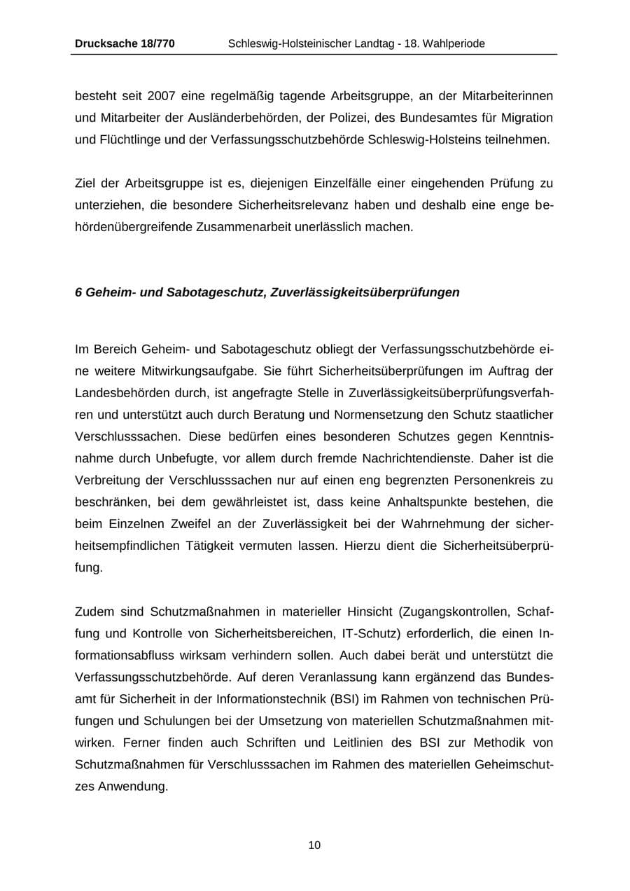 Seite 10 des Verfassungsschutzbericht 2012 Schleswig-Holstein