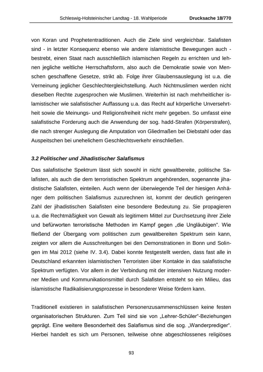 Seite 93 des Verfassungsschutzbericht 2012 Schleswig-Holstein