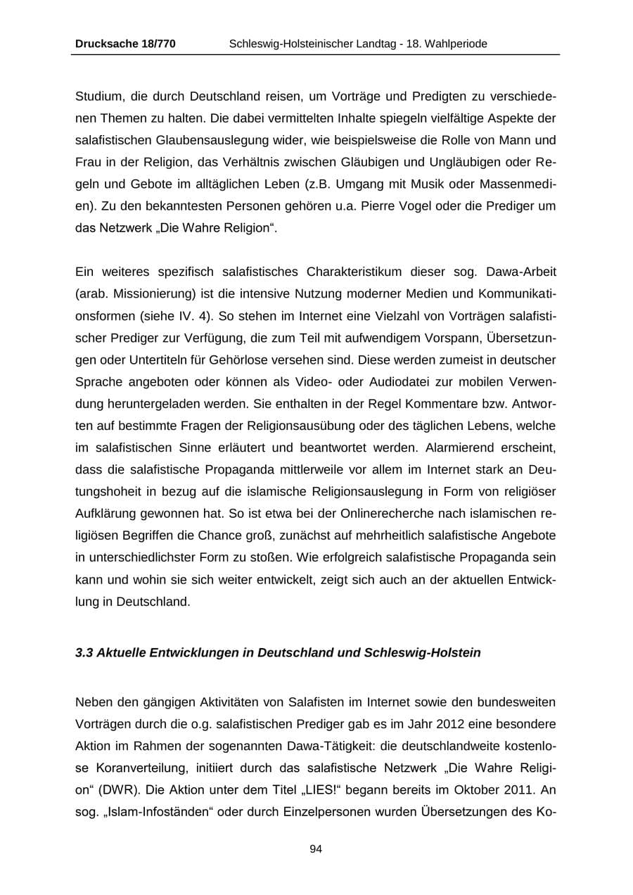 Seite 94 des Verfassungsschutzbericht 2012 Schleswig-Holstein