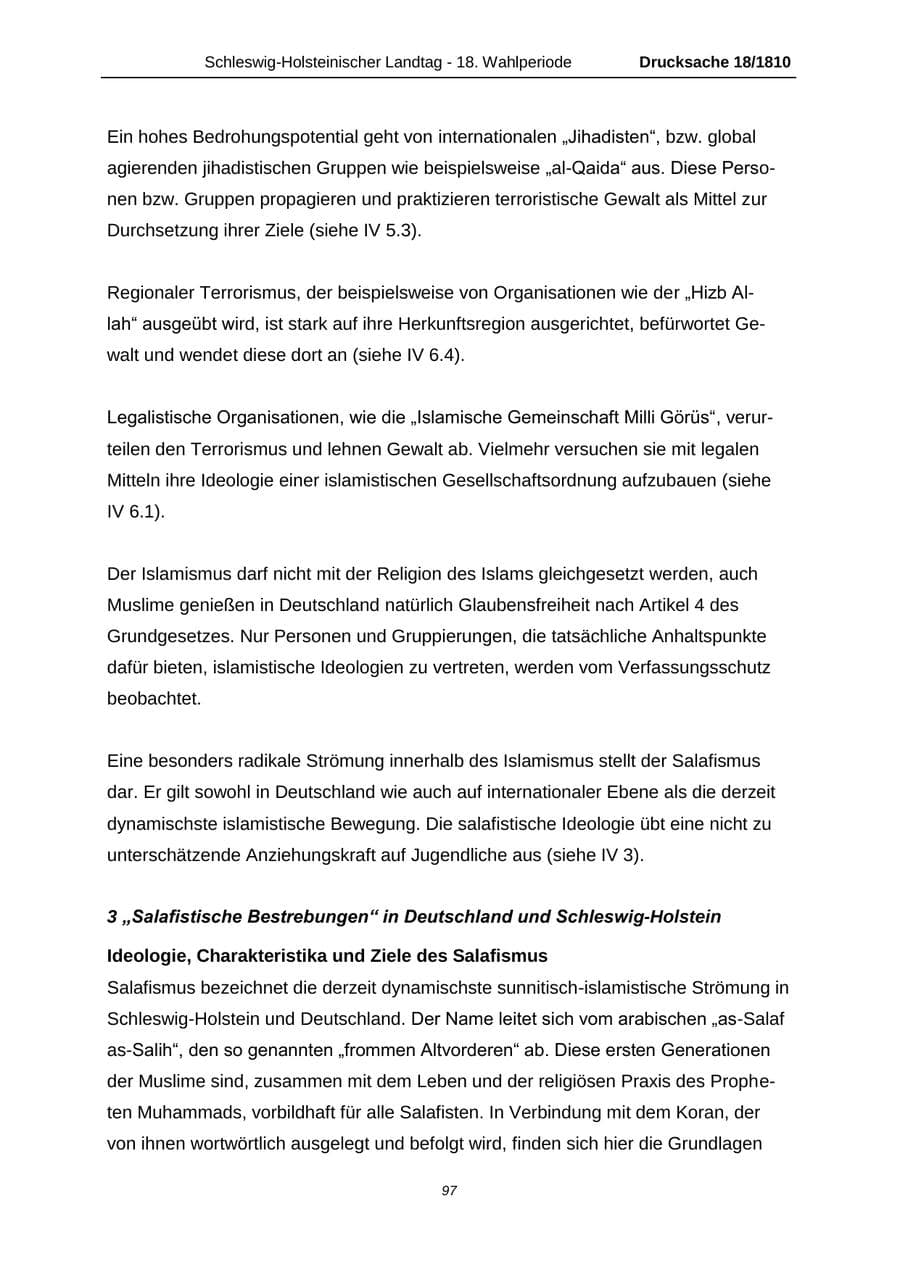 Seite 97 des Verfassungsschutzbericht 2013 Schleswig-Holstein