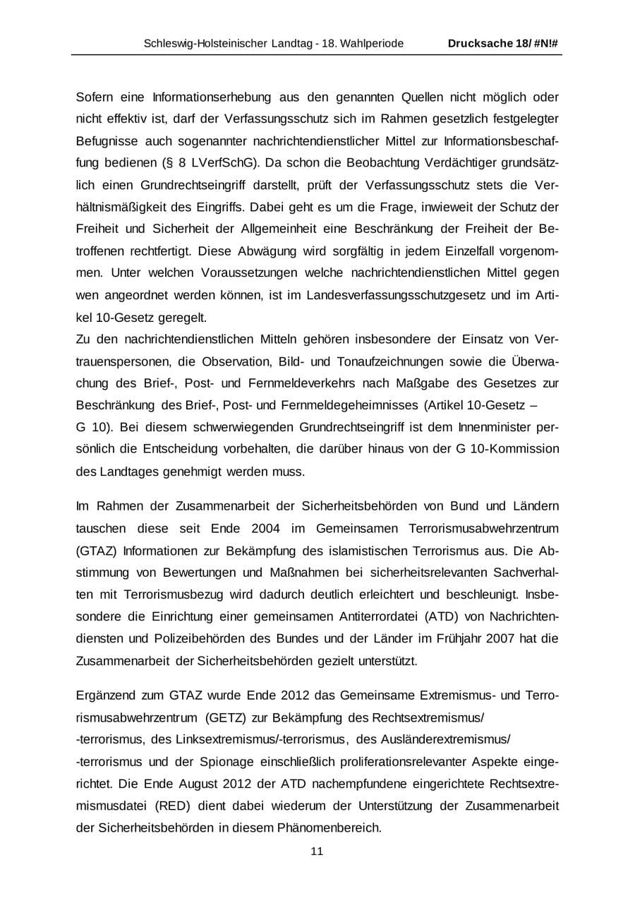 Seite 11 des Verfassungsschutzbericht 2014 Schleswig-Holstein