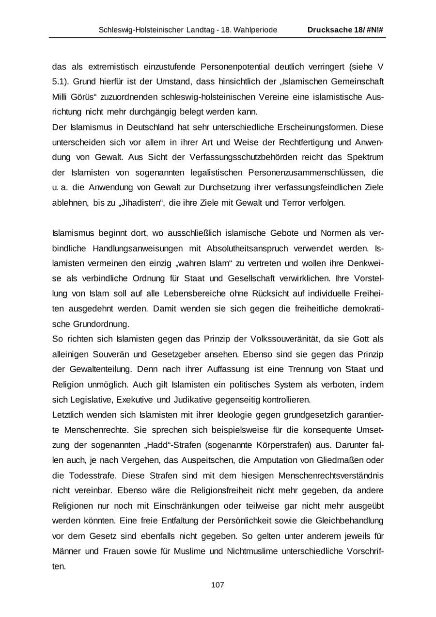 Seite 107 des Verfassungsschutzbericht 2014 Schleswig-Holstein