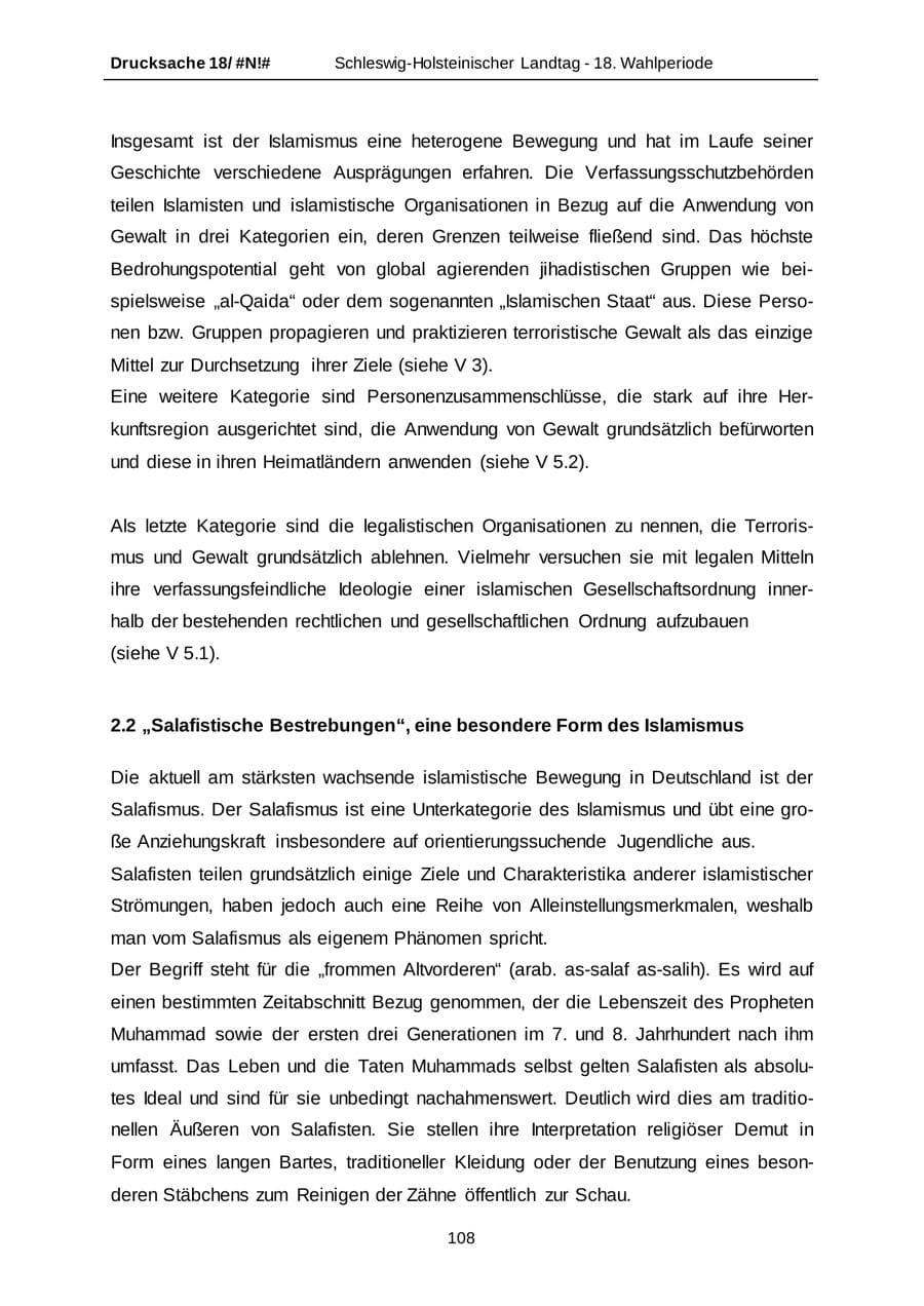 Seite 108 des Verfassungsschutzbericht 2014 Schleswig-Holstein