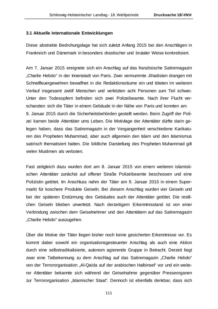 Seite 111 des Verfassungsschutzbericht 2014 Schleswig-Holstein