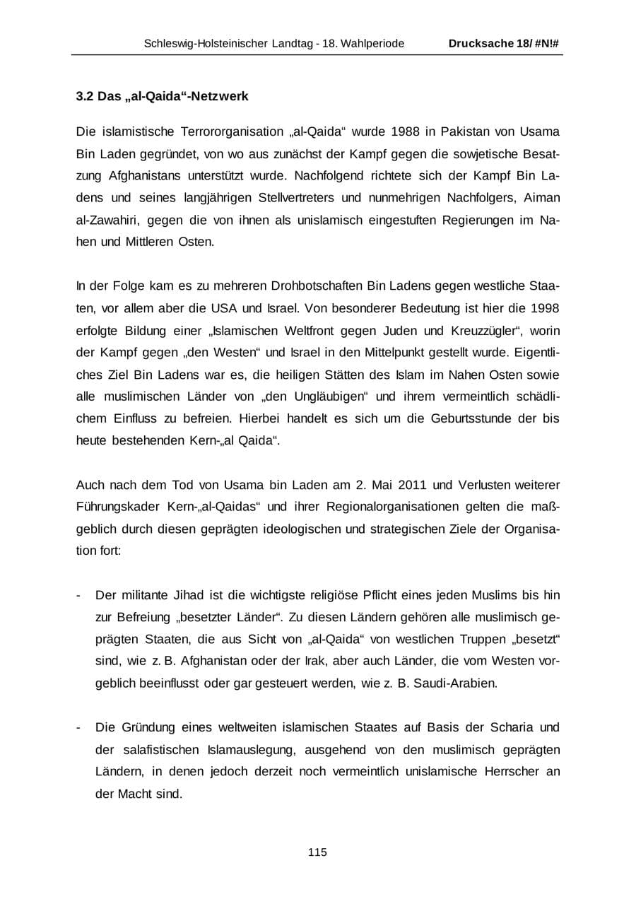 Seite 115 des Verfassungsschutzbericht 2014 Schleswig-Holstein