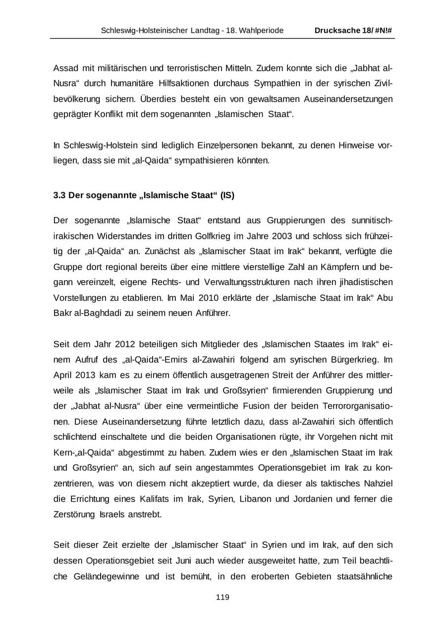 Seite 119 des Verfassungsschutzbericht 2014 Schleswig-Holstein
