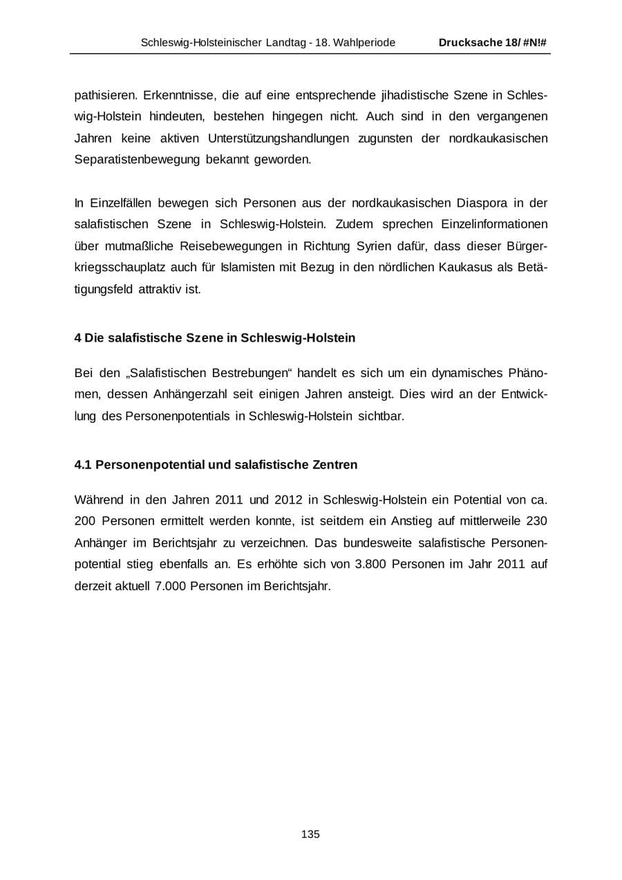Seite 135 des Verfassungsschutzbericht 2014 Schleswig-Holstein