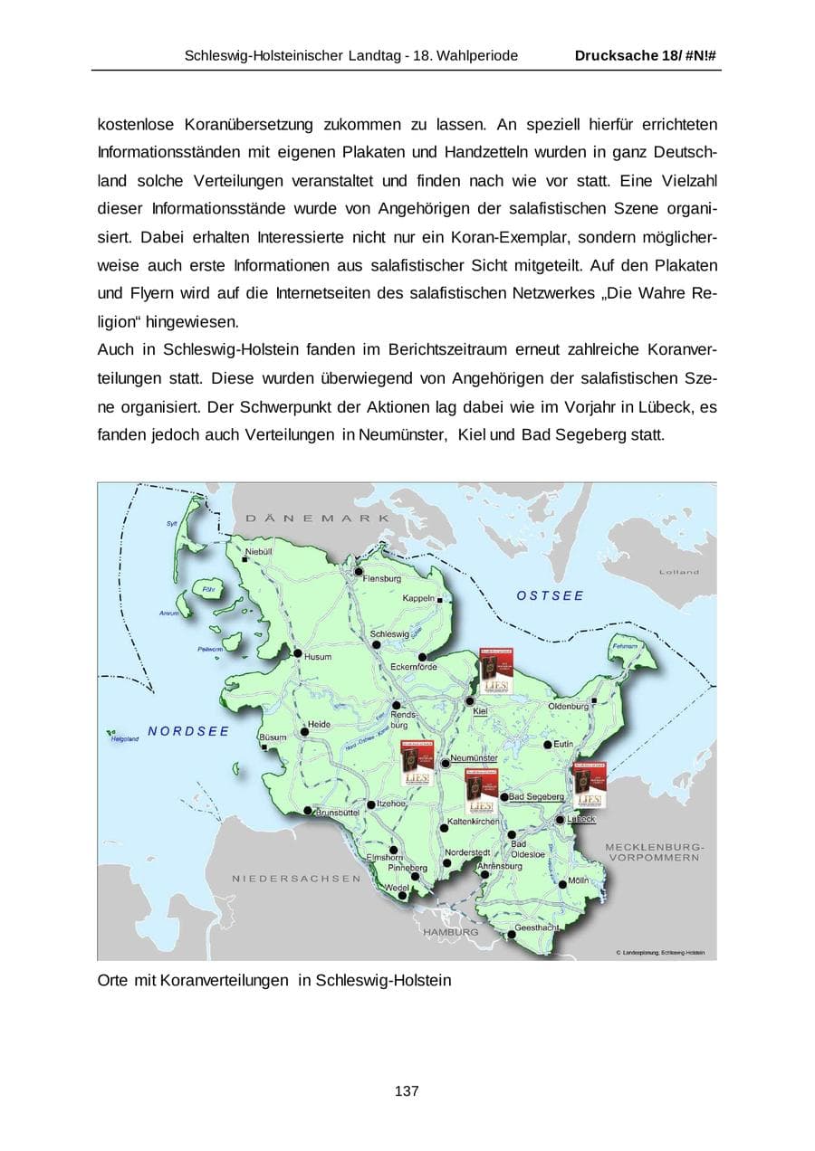 Seite 137 des Verfassungsschutzbericht 2014 Schleswig-Holstein