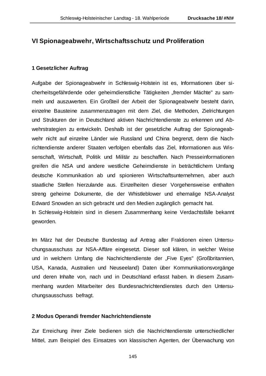 Seite 145 des Verfassungsschutzbericht 2014 Schleswig-Holstein