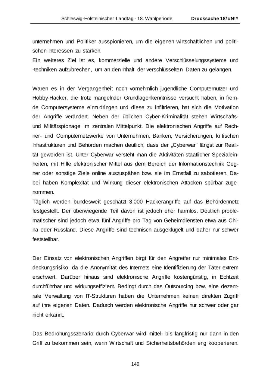 Seite 149 des Verfassungsschutzbericht 2014 Schleswig-Holstein