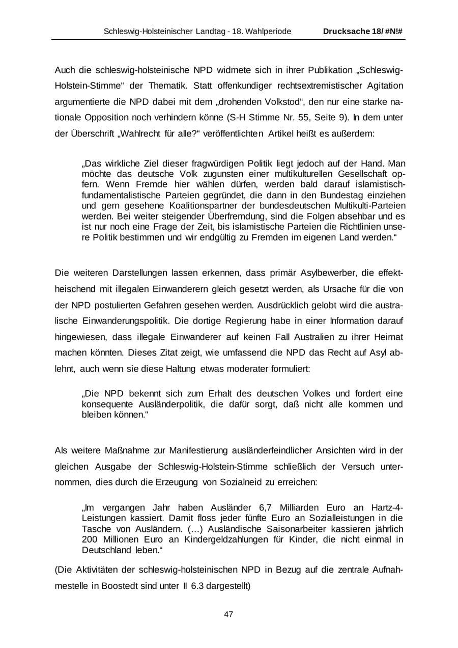Seite 47 des Verfassungsschutzbericht 2014 Schleswig-Holstein