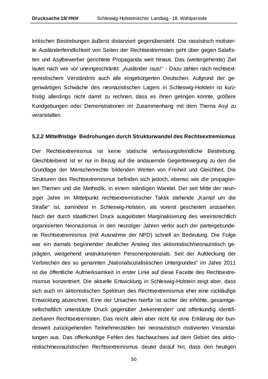 Seite 50 des Verfassungsschutzbericht 2014 Schleswig-Holstein