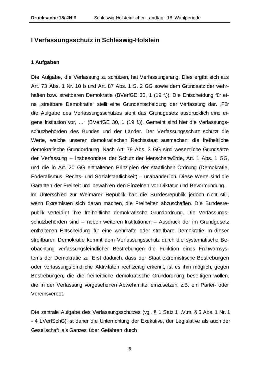 Seite 6 des Verfassungsschutzbericht 2014 Schleswig-Holstein