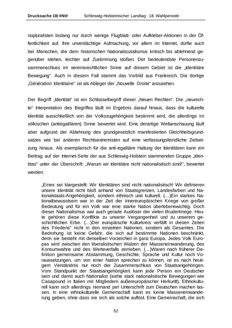 Seite 52 des Verfassungsschutzbericht 2014 Schleswig-Holstein