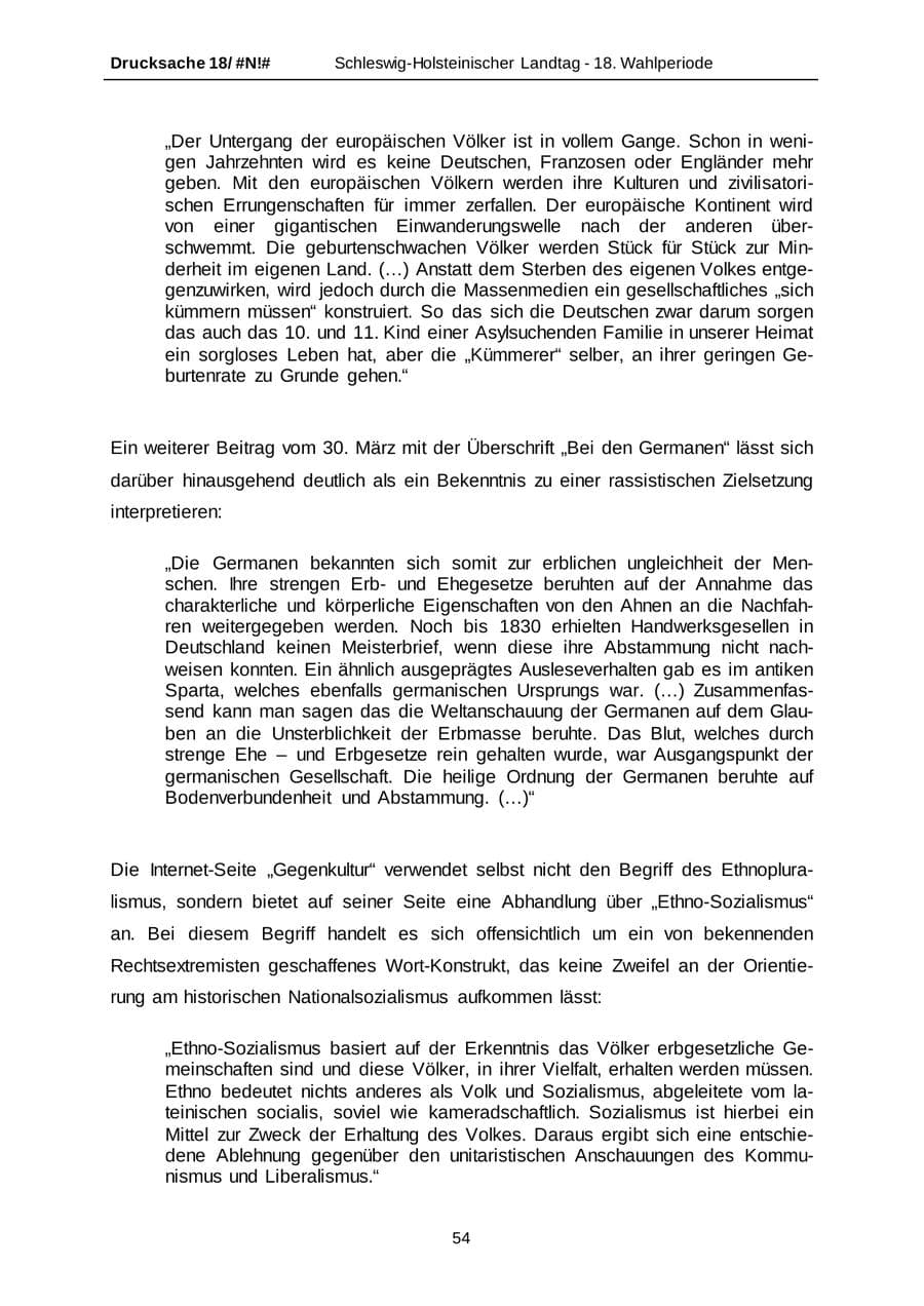 Seite 54 des Verfassungsschutzbericht 2014 Schleswig-Holstein
