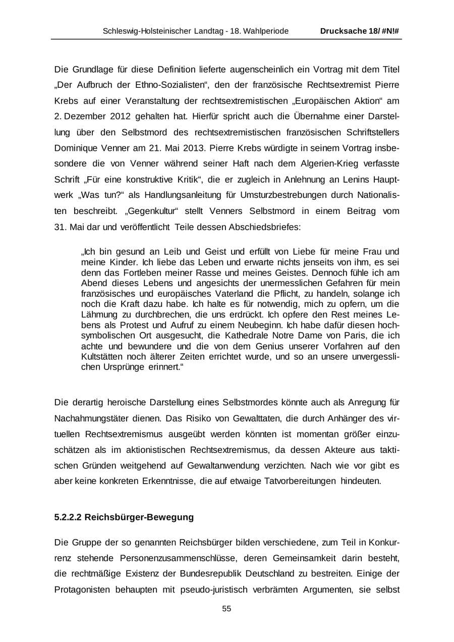 Seite 55 des Verfassungsschutzbericht 2014 Schleswig-Holstein