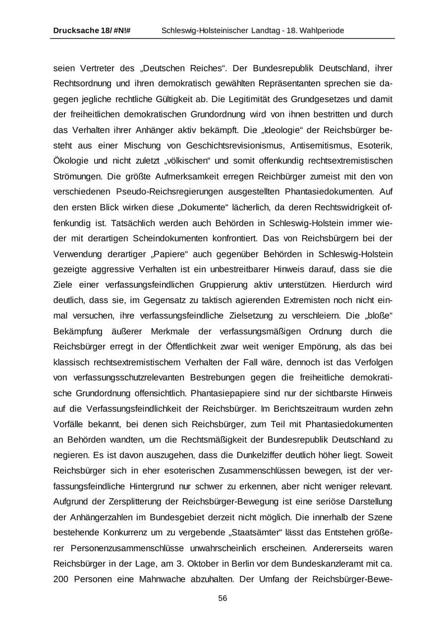 Seite 56 des Verfassungsschutzbericht 2014 Schleswig-Holstein