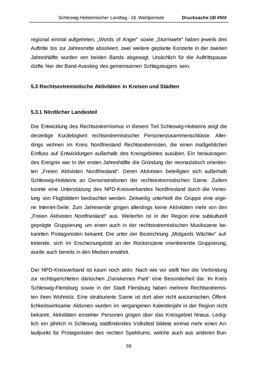 Seite 59 des Verfassungsschutzbericht 2014 Schleswig-Holstein