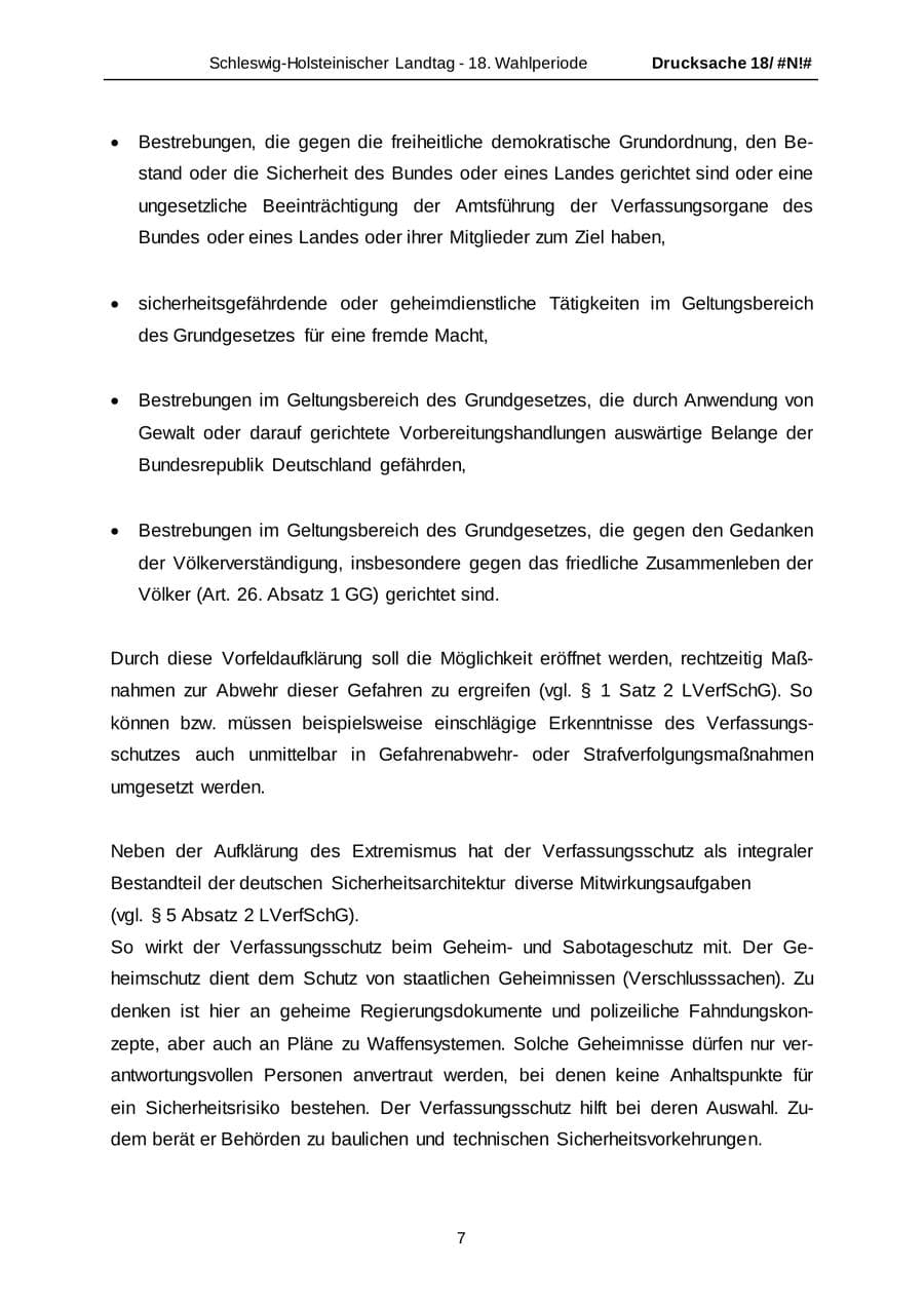 Seite 7 des Verfassungsschutzbericht 2014 Schleswig-Holstein
