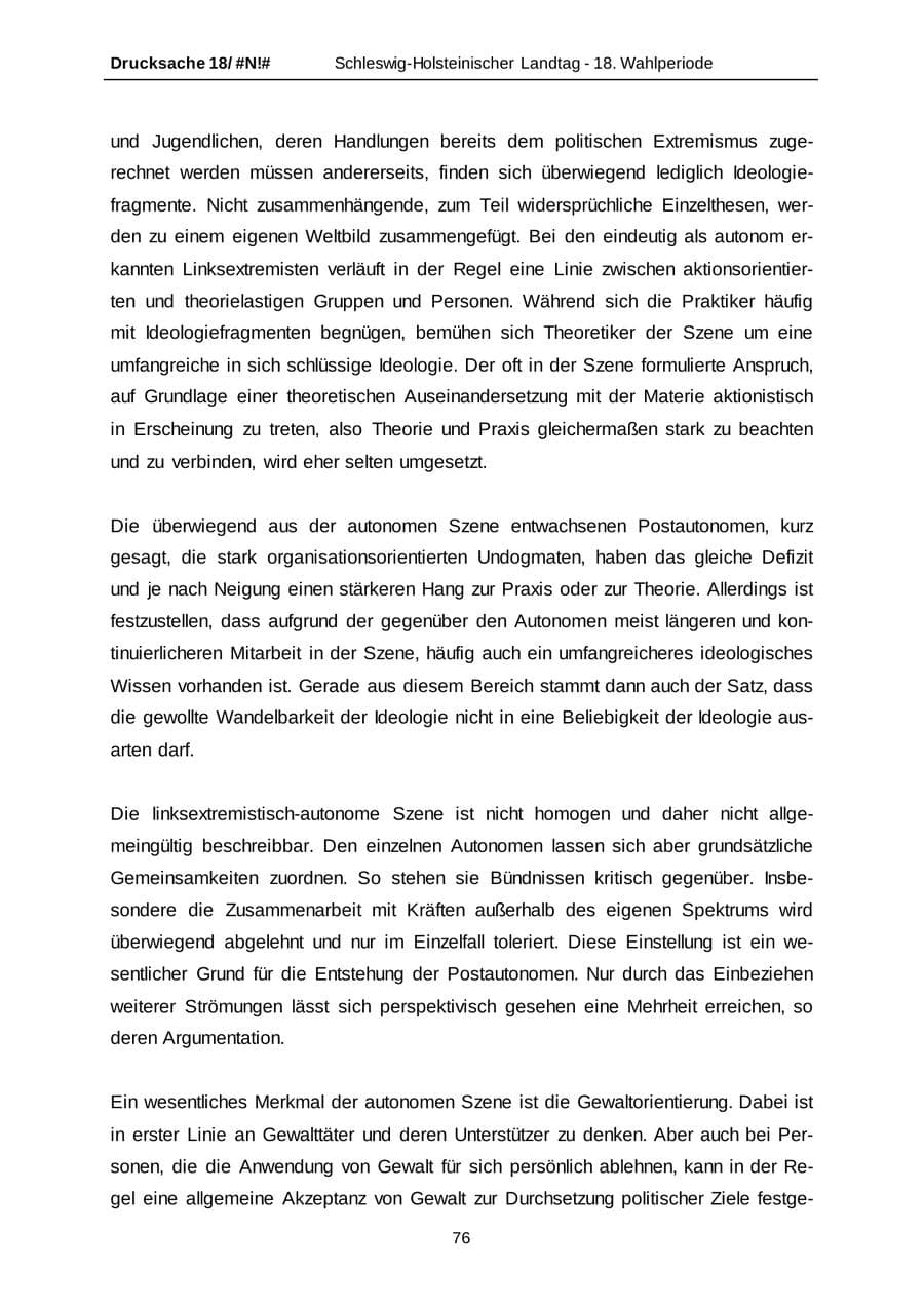 Seite 76 des Verfassungsschutzbericht 2014 Schleswig-Holstein