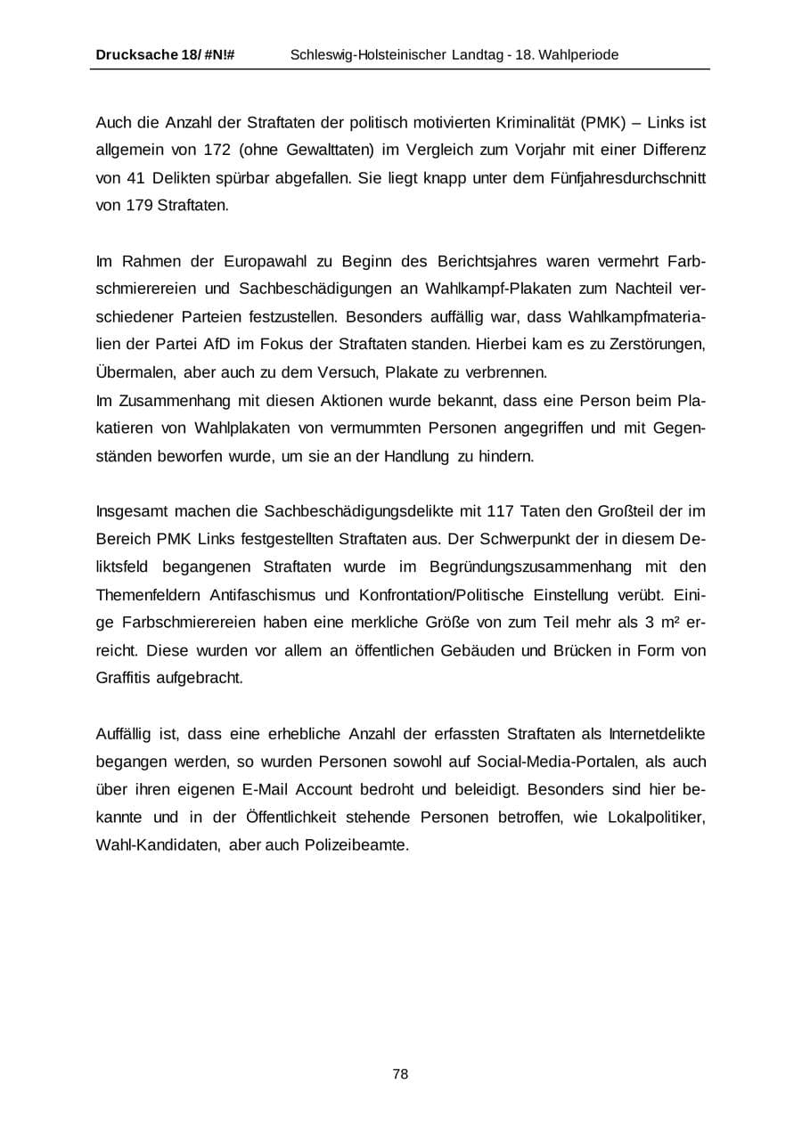 Seite 78 des Verfassungsschutzbericht 2014 Schleswig-Holstein