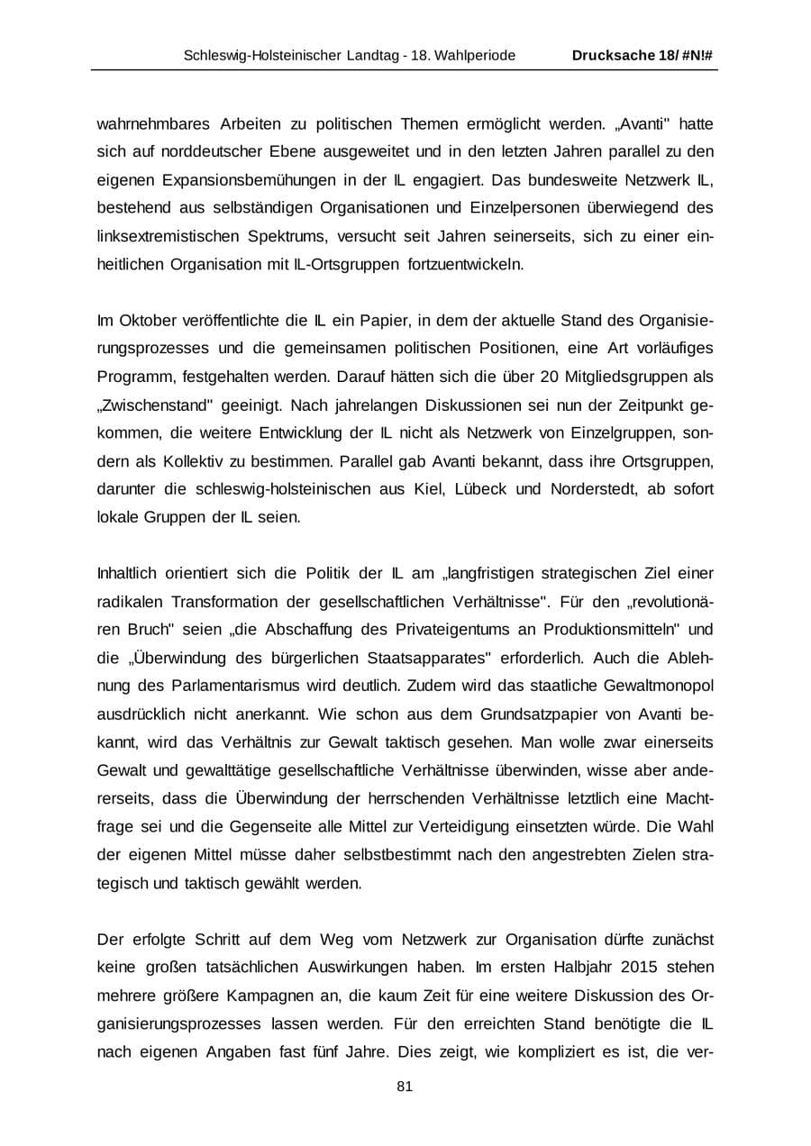 Seite 81 des Verfassungsschutzbericht 2014 Schleswig-Holstein