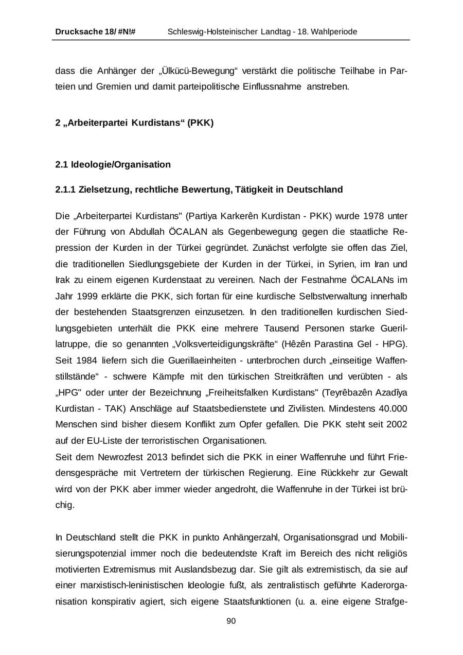 Seite 90 des Verfassungsschutzbericht 2014 Schleswig-Holstein
