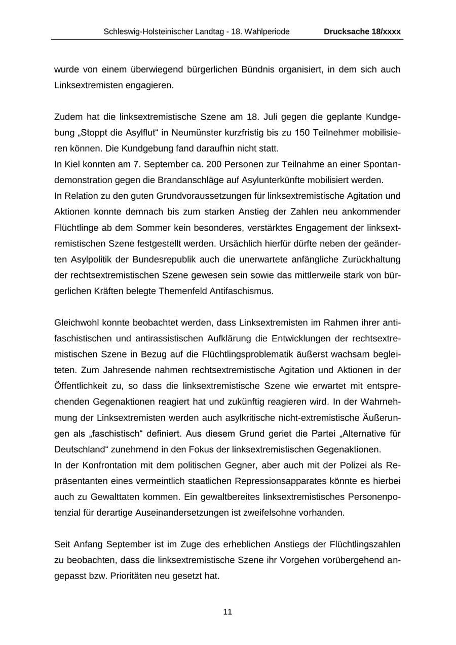 Seite 11 des Verfassungsschutzbericht 2015 Schleswig-Holstein