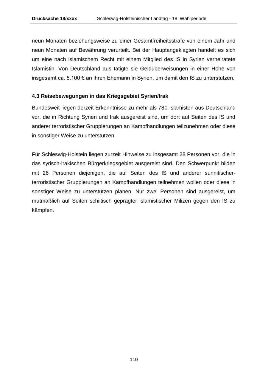 Seite 110 des Verfassungsschutzbericht 2015 Schleswig-Holstein