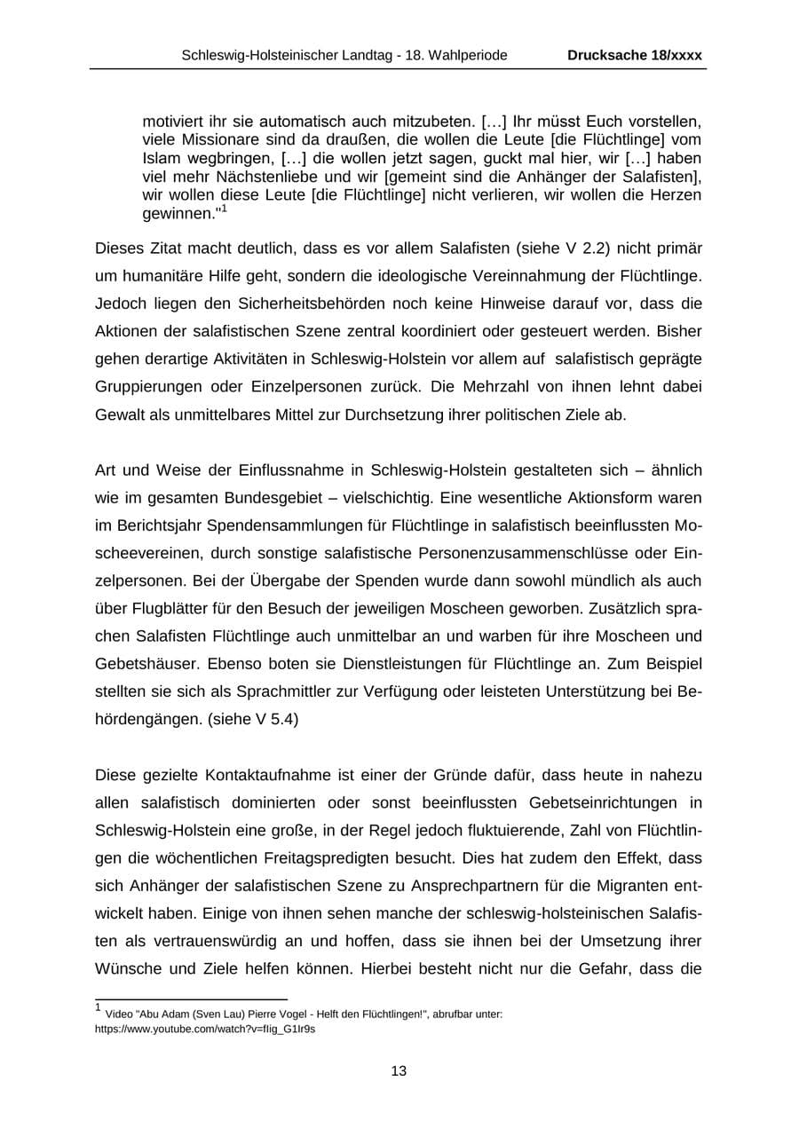 Seite 13 des Verfassungsschutzbericht 2015 Schleswig-Holstein