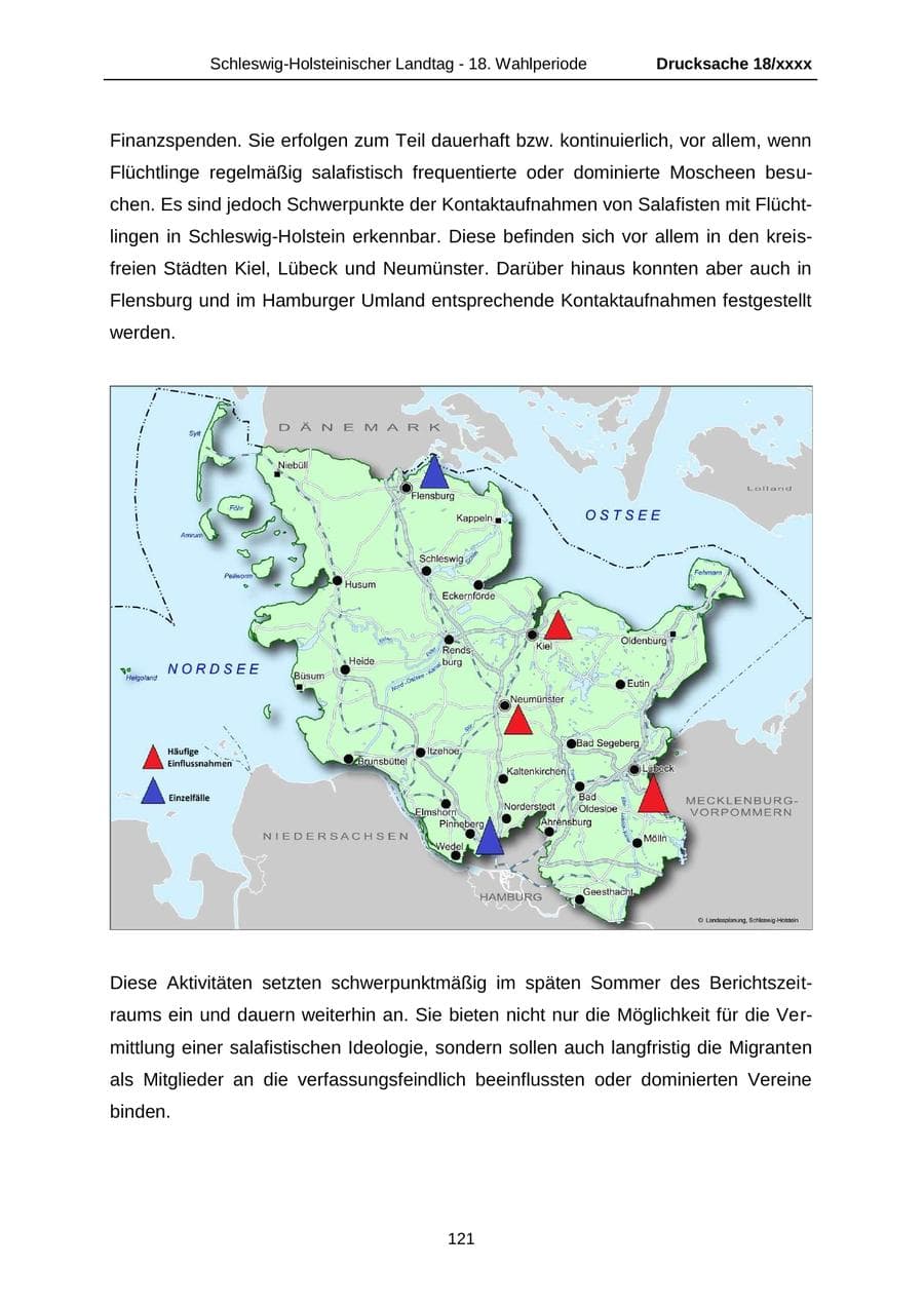 Seite 121 des Verfassungsschutzbericht 2015 Schleswig-Holstein