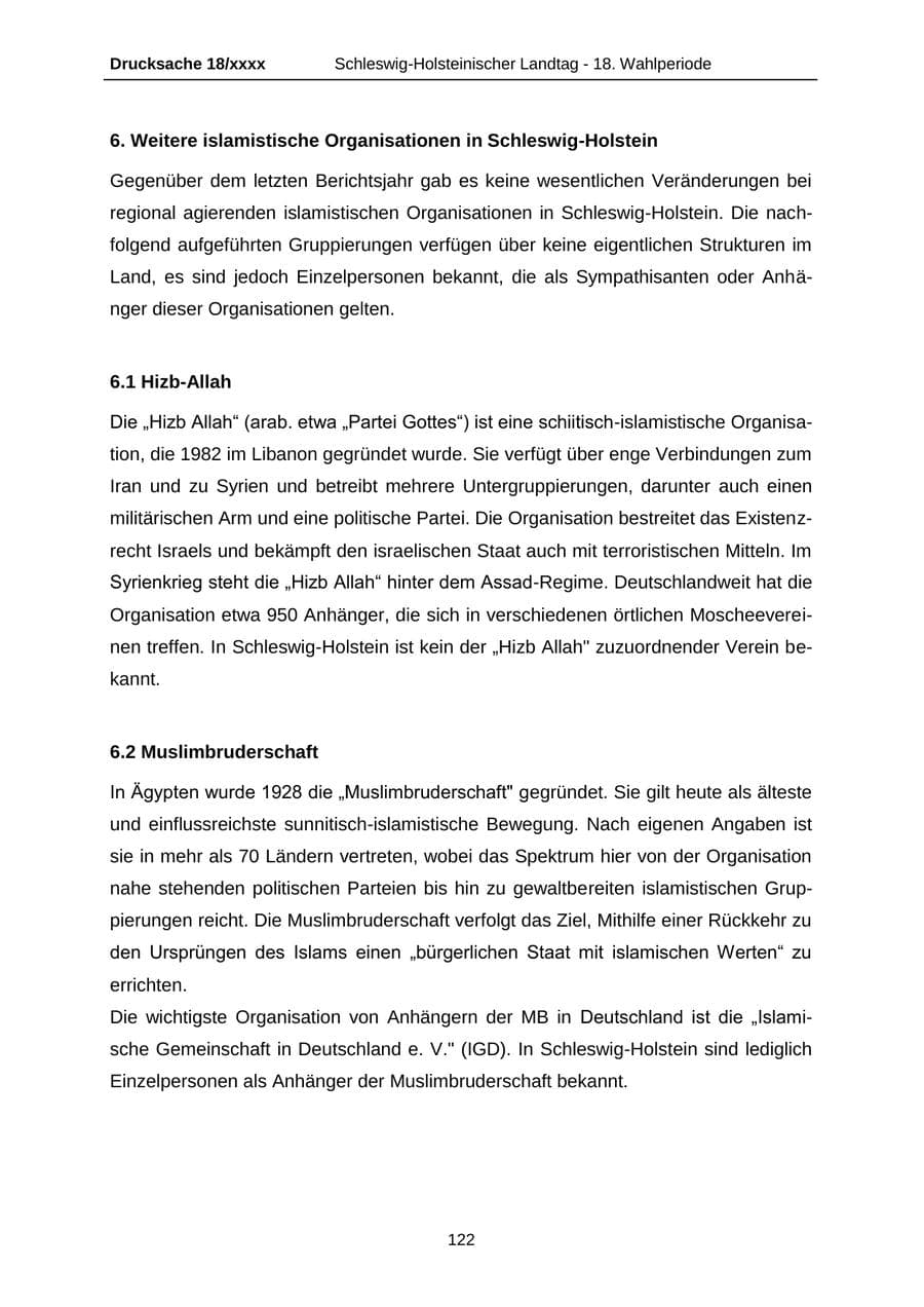 Seite 122 des Verfassungsschutzbericht 2015 Schleswig-Holstein