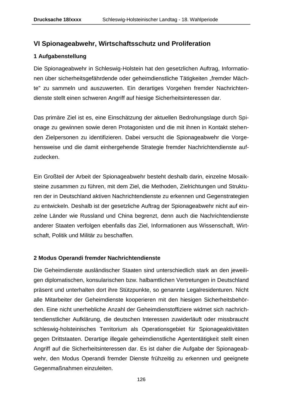 Seite 126 des Verfassungsschutzbericht 2015 Schleswig-Holstein
