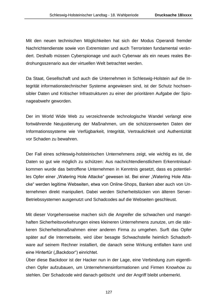 Seite 127 des Verfassungsschutzbericht 2015 Schleswig-Holstein