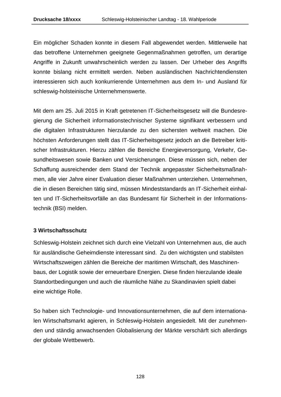 Seite 128 des Verfassungsschutzbericht 2015 Schleswig-Holstein