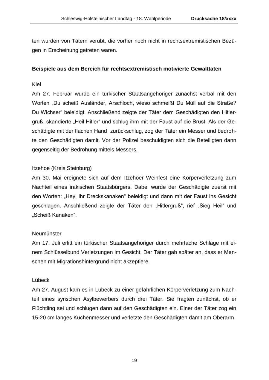 Seite 19 des Verfassungsschutzbericht 2015 Schleswig-Holstein