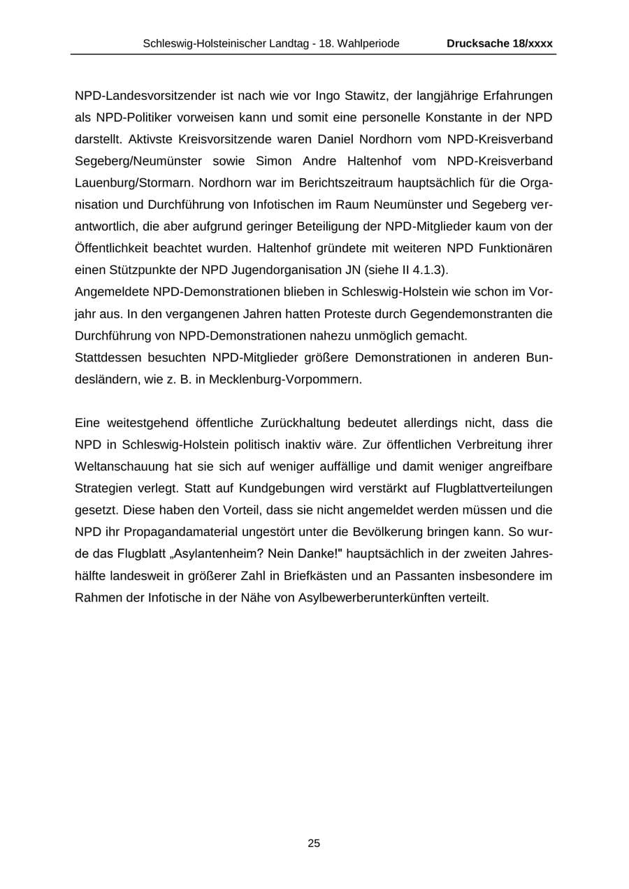 Seite 25 des Verfassungsschutzbericht 2015 Schleswig-Holstein