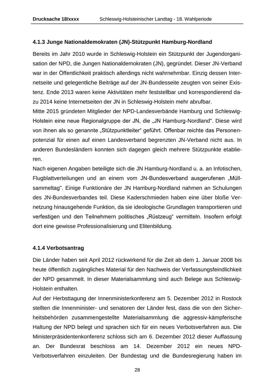 Seite 28 des Verfassungsschutzbericht 2015 Schleswig-Holstein