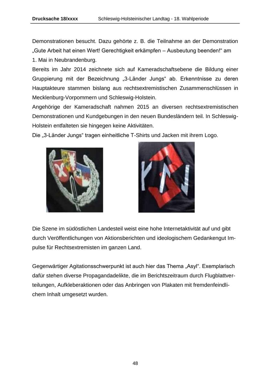Seite 48 des Verfassungsschutzbericht 2015 Schleswig-Holstein