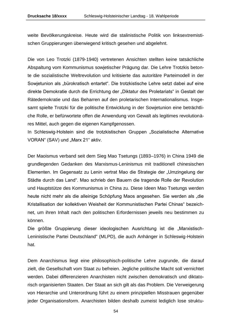 Seite 54 des Verfassungsschutzbericht 2015 Schleswig-Holstein