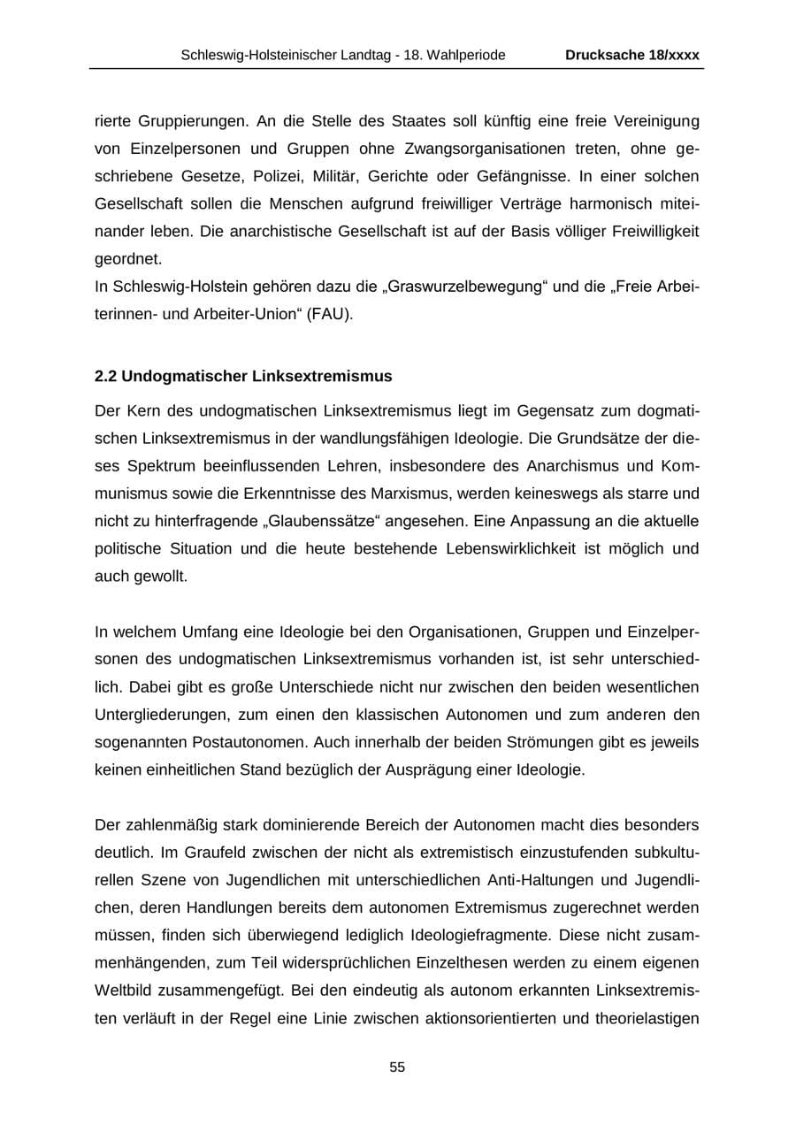 Seite 55 des Verfassungsschutzbericht 2015 Schleswig-Holstein