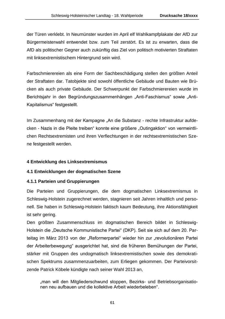 Seite 61 des Verfassungsschutzbericht 2015 Schleswig-Holstein