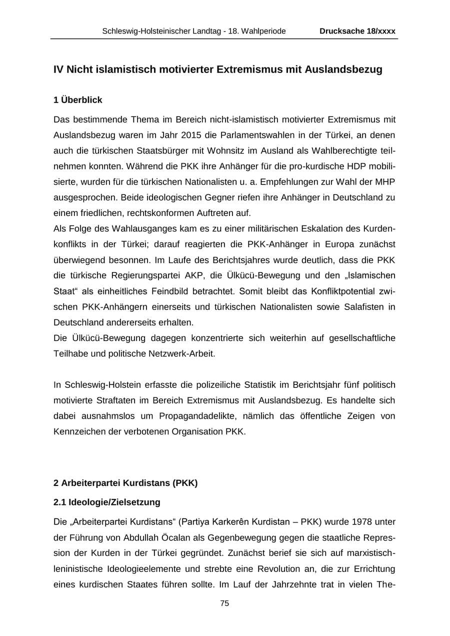 Seite 75 des Verfassungsschutzbericht 2015 Schleswig-Holstein
