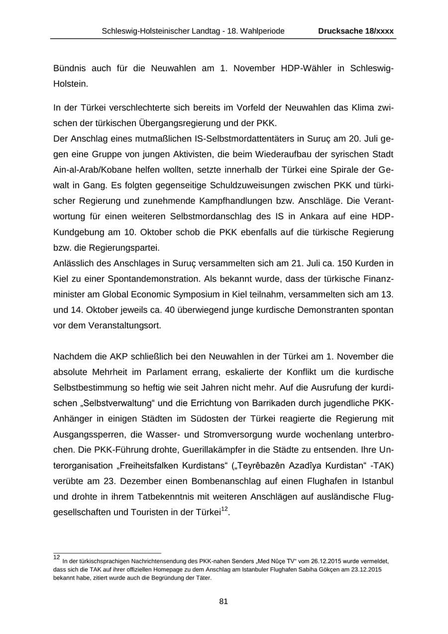 Seite 81 des Verfassungsschutzbericht 2015 Schleswig-Holstein