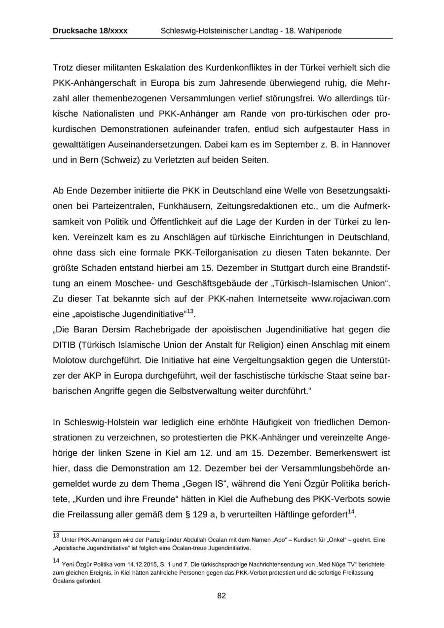 Seite 82 des Verfassungsschutzbericht 2015 Schleswig-Holstein